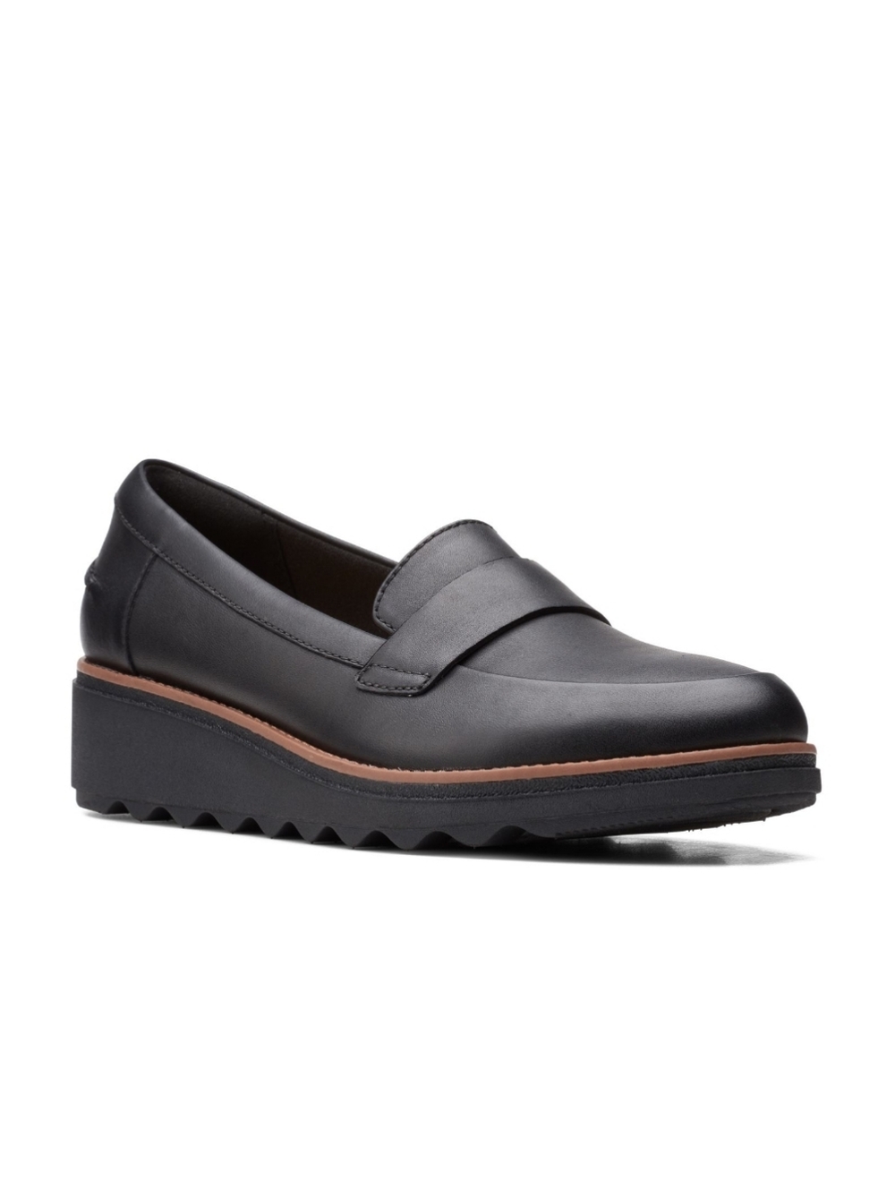 Clarks Sharon Gracie Womens Round Closed Toe Loafers Black 11 Comfort Leather